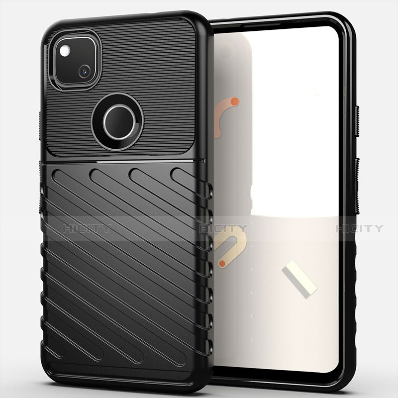 Funda Silicona Carcasa Goma Line S01 para Google Pixel 4a Negro