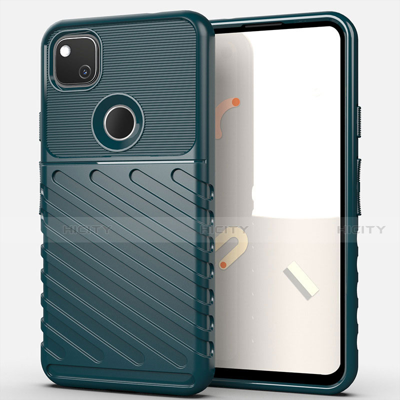 Funda Silicona Carcasa Goma Line S01 para Google Pixel 4a Verde Noche