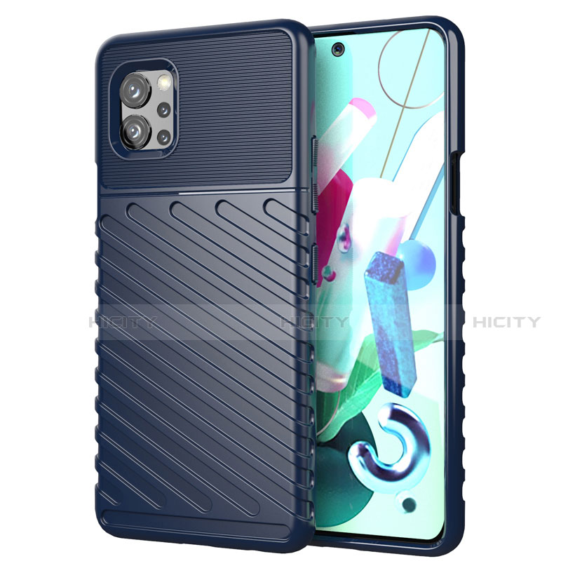 Funda Silicona Carcasa Goma Line S01 para LG Q92 5G Azul