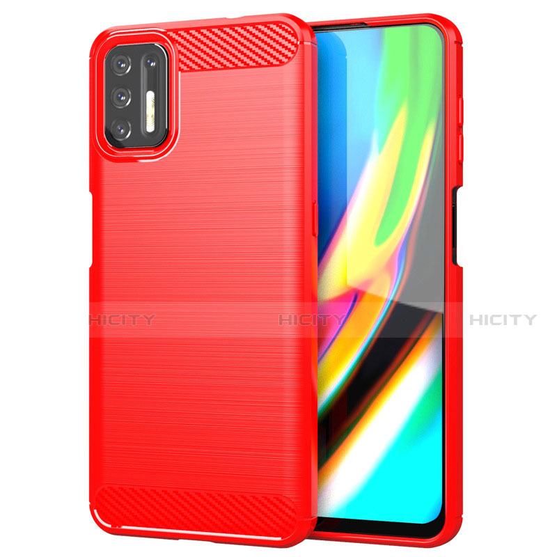 Funda Silicona Carcasa Goma Line S01 para Motorola Moto G9 Plus Rojo