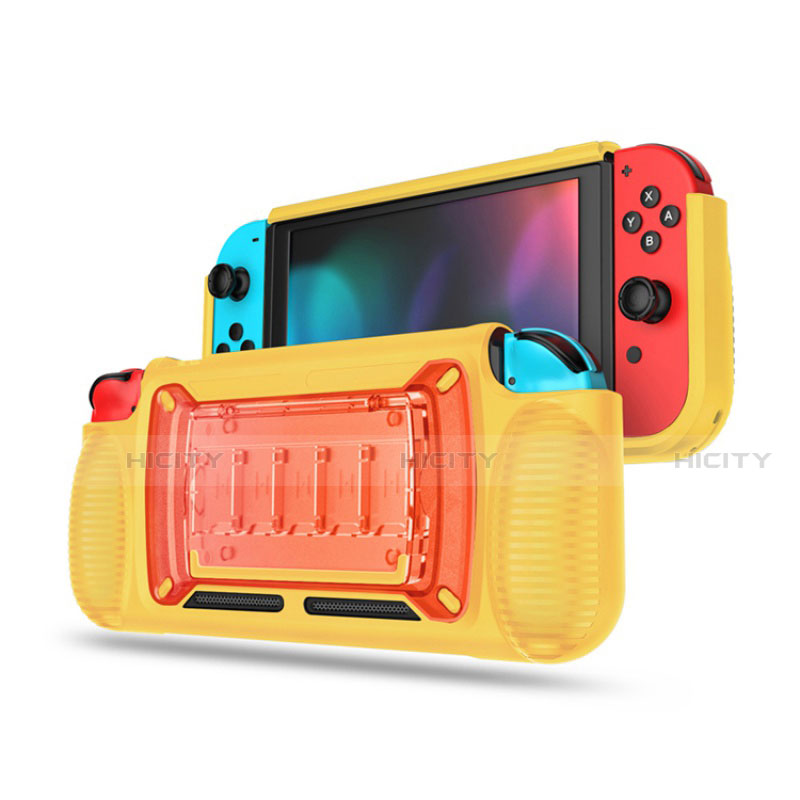 Funda Silicona Carcasa Goma Line S01 para Nintendo Switch Amarillo