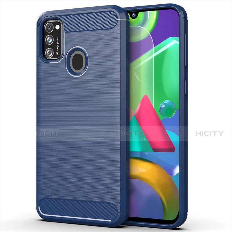 Funda Silicona Carcasa Goma Line S01 para Samsung Galaxy M21 Azul