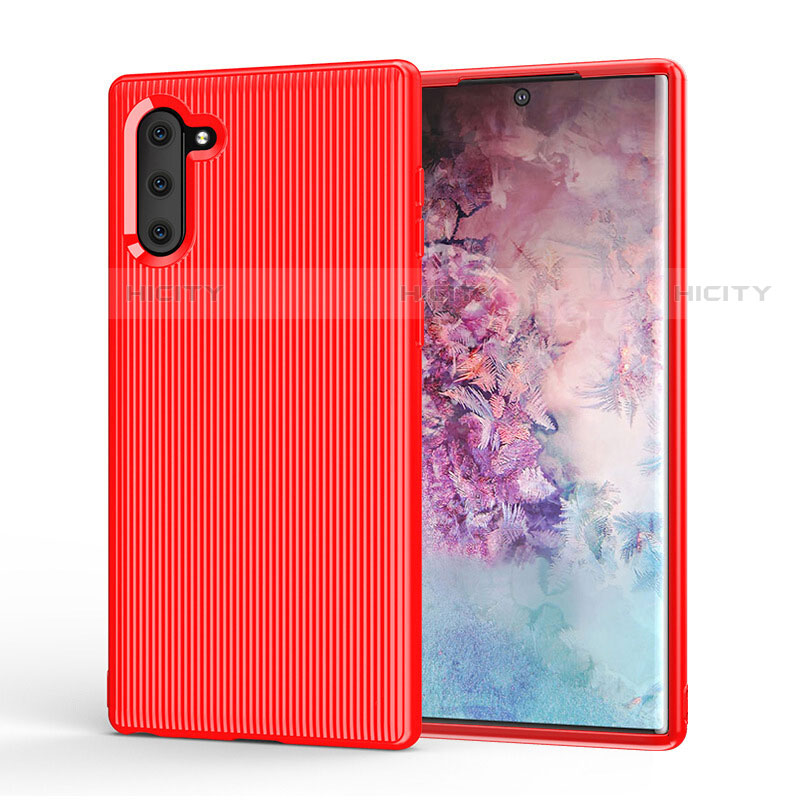 Funda Silicona Carcasa Goma Line S01 para Samsung Galaxy Note 10 Rojo