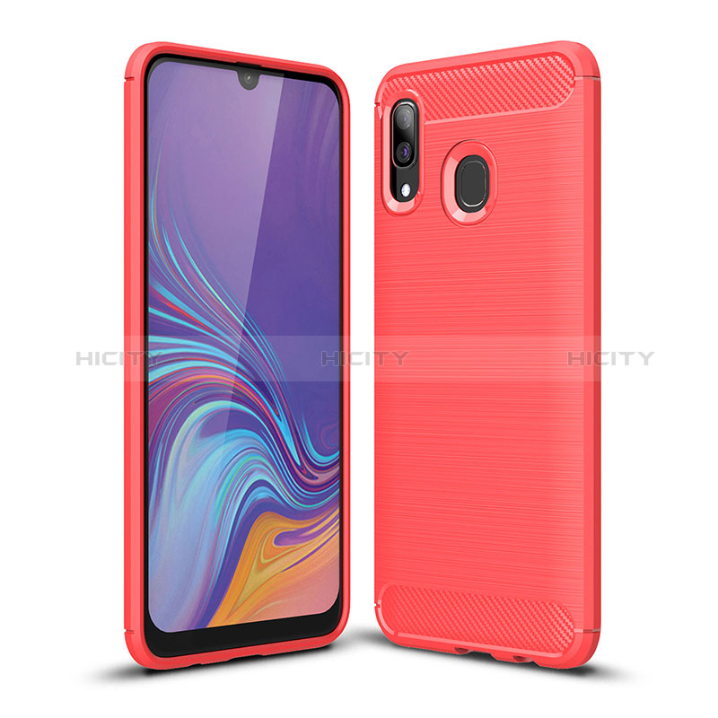 Funda Silicona Carcasa Goma Line WL1 para Samsung Galaxy A20 Rojo