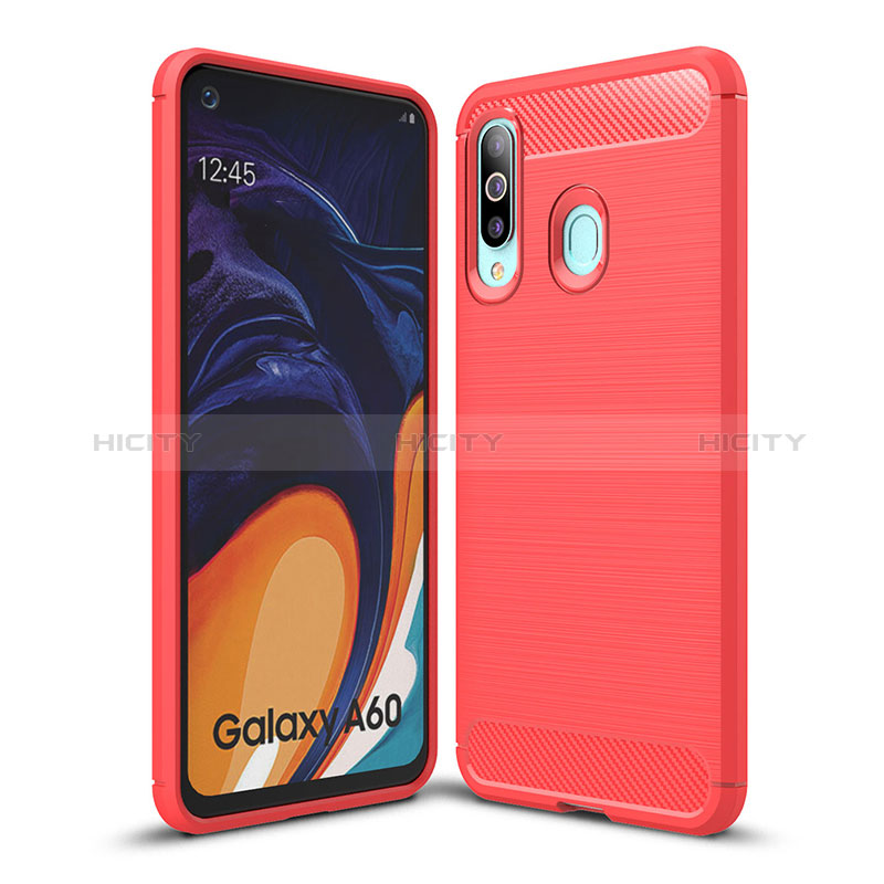 Funda Silicona Carcasa Goma Line WL1 para Samsung Galaxy A60 Rojo