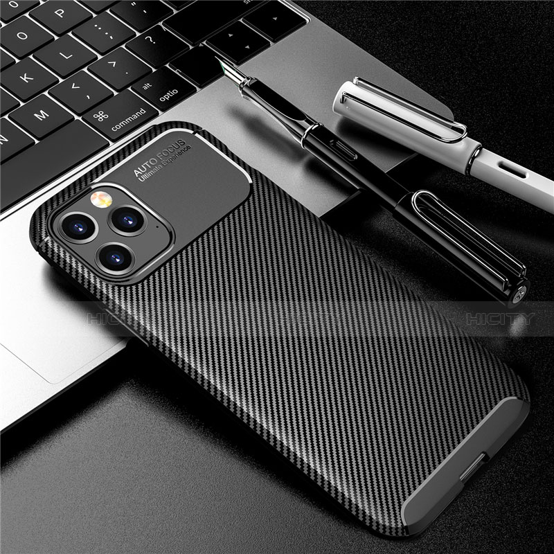 Funda Silicona Carcasa Goma Twill para Apple iPhone 12 Max Negro