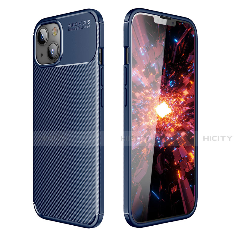 Funda Silicona Carcasa Goma Twill para Apple iPhone 14 Plus Azul