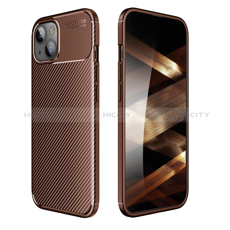 Funda Silicona Carcasa Goma Twill para Apple iPhone 15 Marron