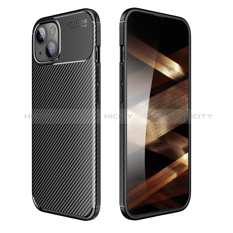 Funda Silicona Carcasa Goma Twill para Apple iPhone 15 Negro