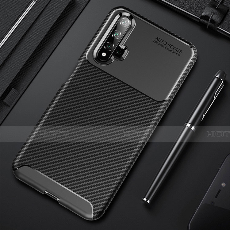 Funda Silicona Carcasa Goma Twill para Huawei Honor 20 Negro