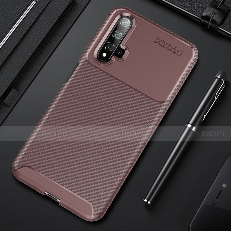 Funda Silicona Carcasa Goma Twill para Huawei Nova 5 Marron