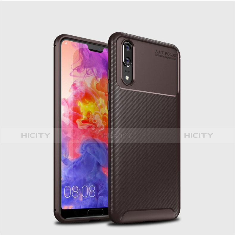 Funda Silicona Carcasa Goma Twill para Huawei P20 Marron