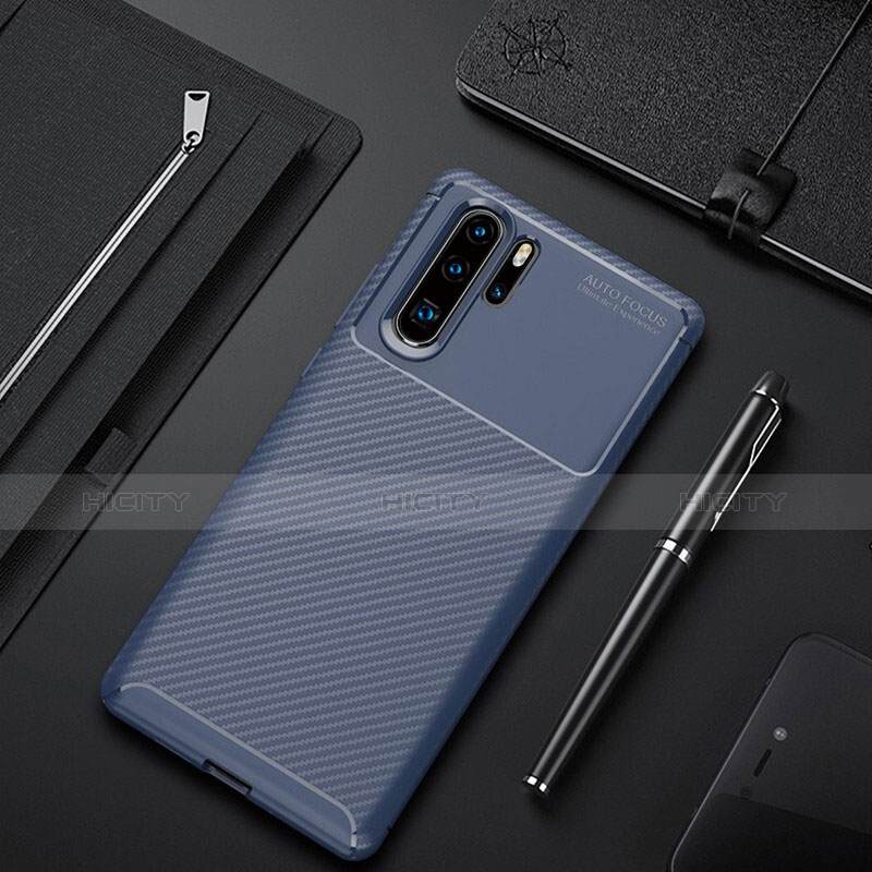 Funda Silicona Carcasa Goma Twill para Huawei P30 Pro Azul