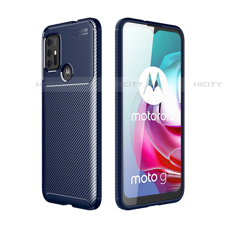 Funda Silicona Carcasa Goma Twill para Motorola Moto G10 Azul