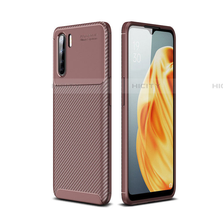 Funda Silicona Carcasa Goma Twill para Oppo A91 Marron