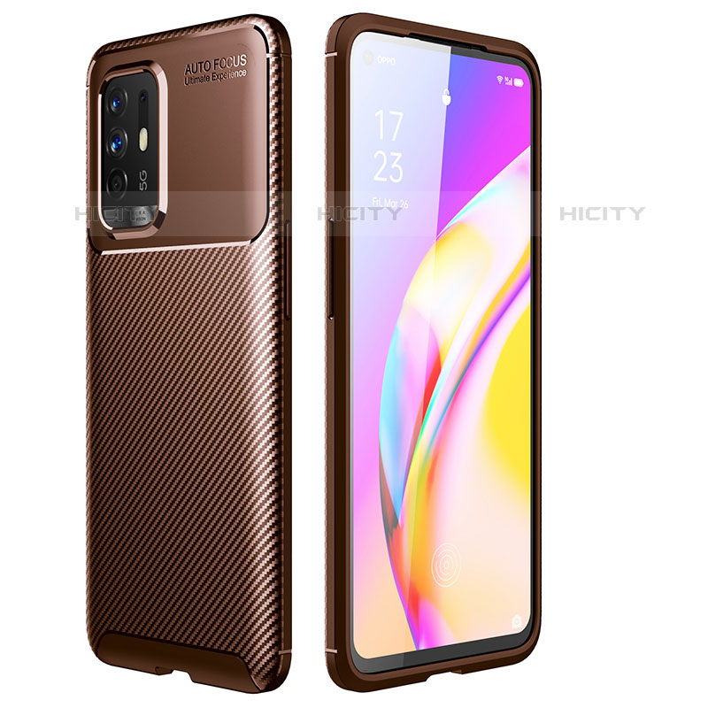 Funda Silicona Carcasa Goma Twill para Oppo A94 5G Marron