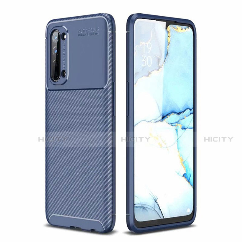 Funda Silicona Carcasa Goma Twill para Oppo F15 Azul