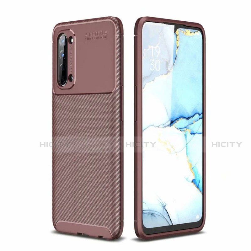 Funda Silicona Carcasa Goma Twill para Oppo F15 Marron