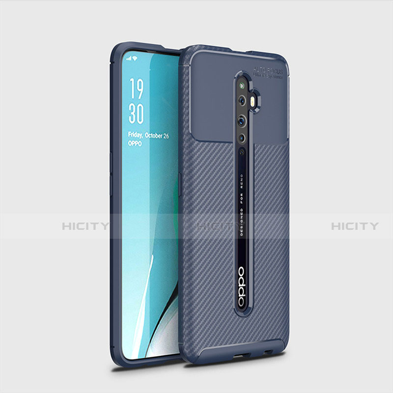 Funda Silicona Carcasa Goma Twill para Oppo Reno2 Z Azul