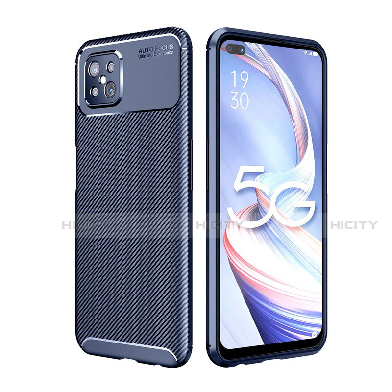 Funda Silicona Carcasa Goma Twill para Oppo Reno4 Z 5G Azul