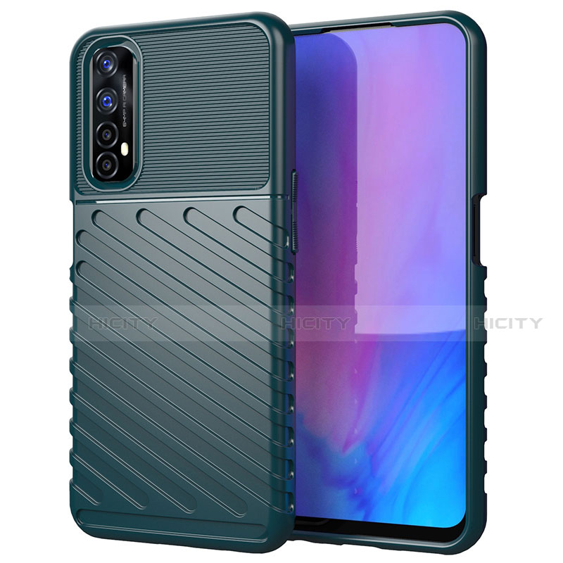 Funda Silicona Carcasa Goma Twill para Realme 7 Verde Noche