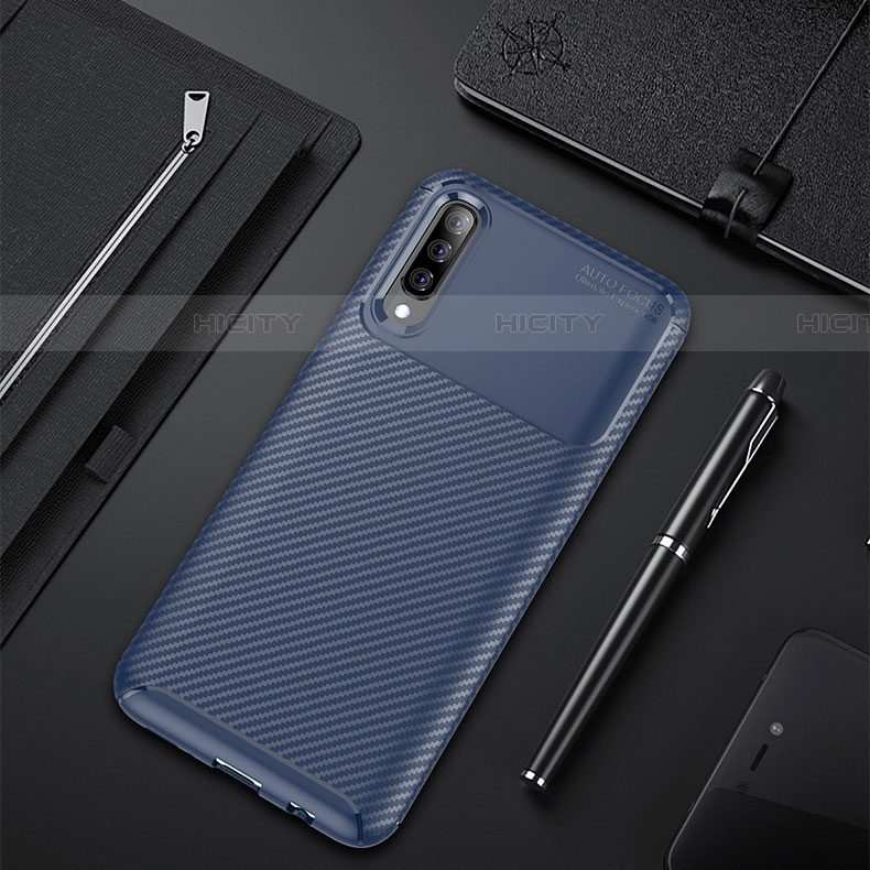 Funda Silicona Carcasa Goma Twill para Samsung Galaxy A70S Azul