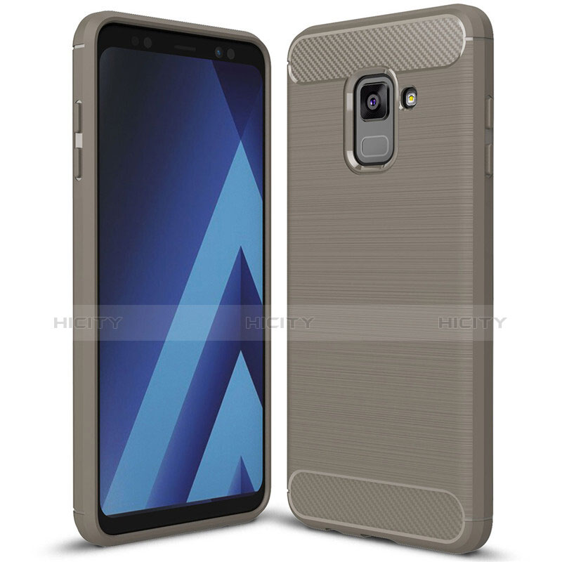 Funda Silicona Carcasa Goma Twill para Samsung Galaxy A8+ A8 Plus (2018) A730F Gris