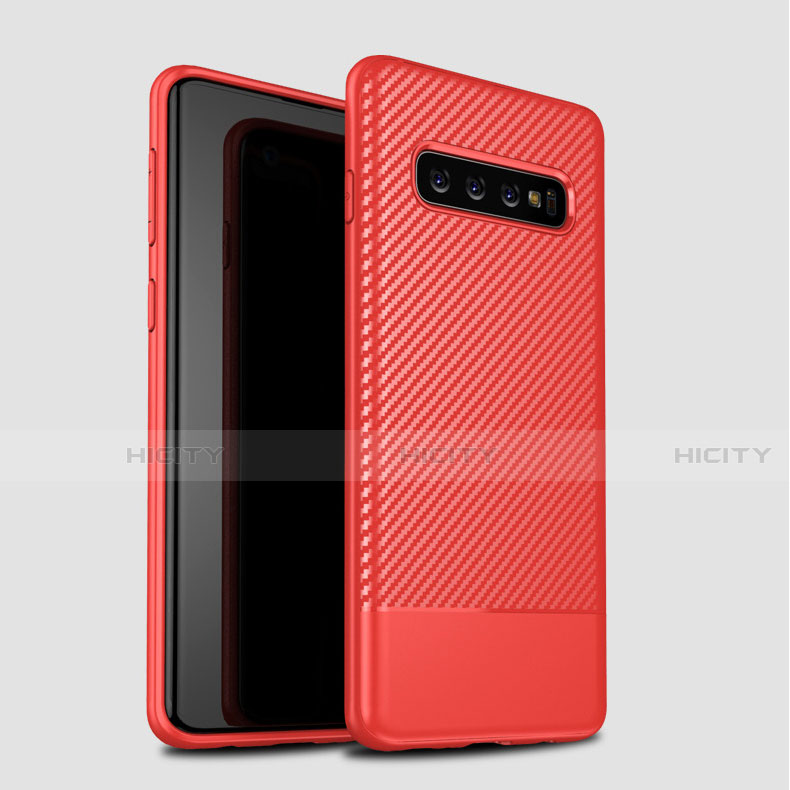 Funda Silicona Carcasa Goma Twill para Samsung Galaxy S10 5G Rojo