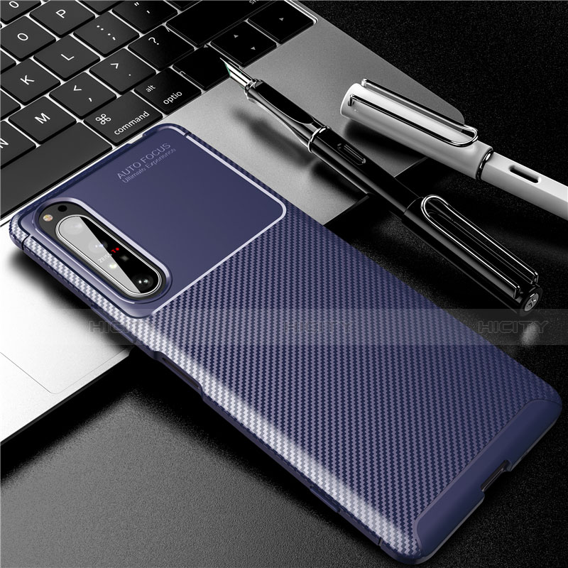 Funda Silicona Carcasa Goma Twill para Sony Xperia 1 II Azul