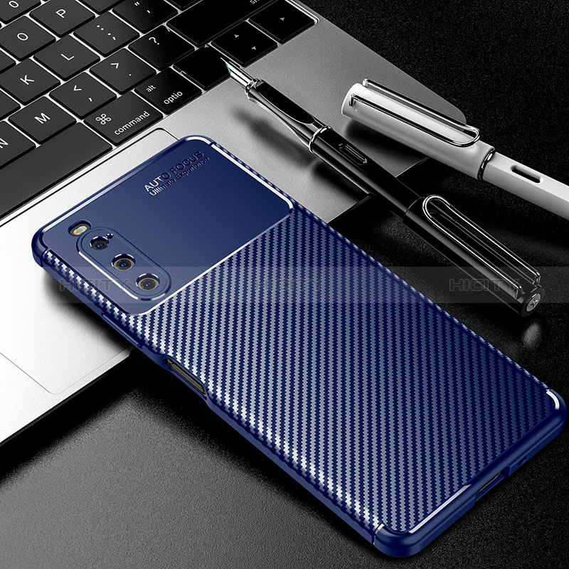 Funda Silicona Carcasa Goma Twill para Sony Xperia 10 V Azul