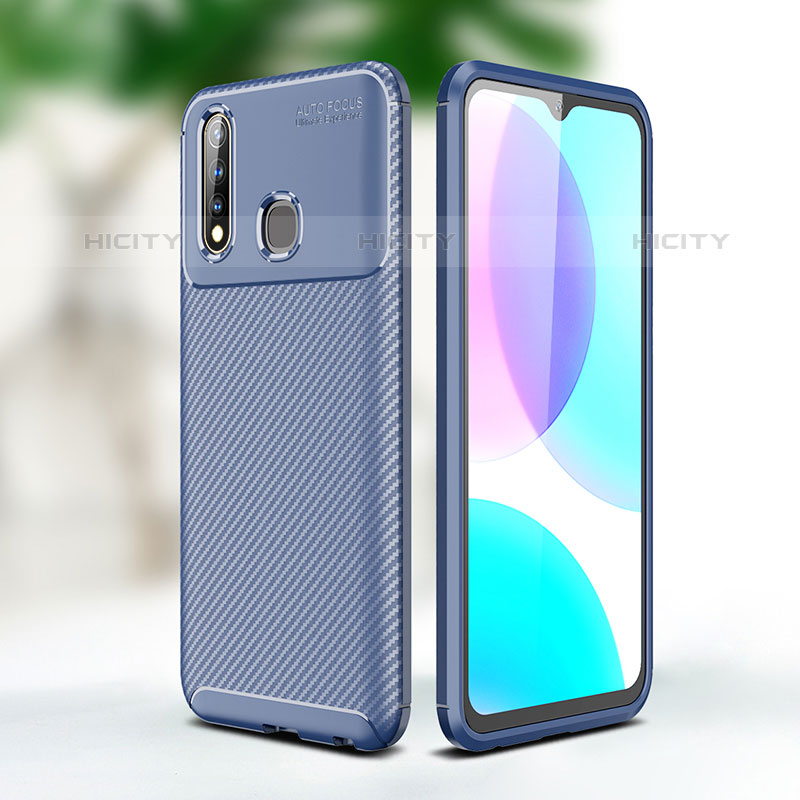 Funda Silicona Carcasa Goma Twill para Vivo iQOO U3 4G Azul