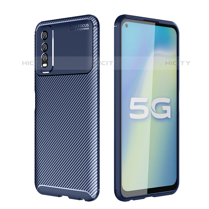 Funda Silicona Carcasa Goma Twill para Vivo Y70S 5G Azul