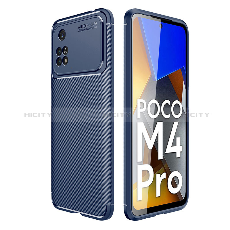 Funda Silicona Carcasa Goma Twill para Xiaomi Poco M4 Pro 4G Azul