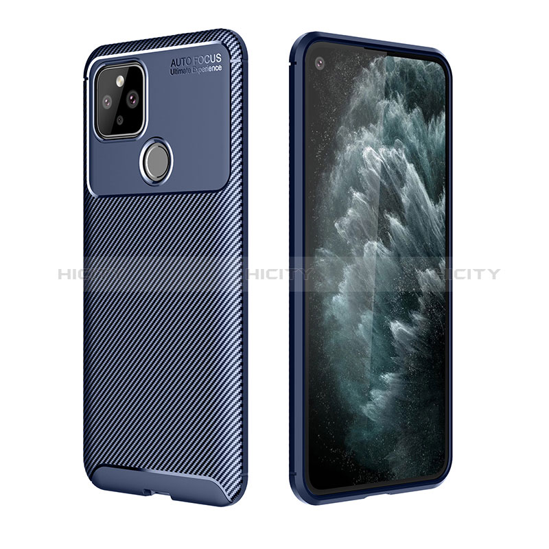 Funda Silicona Carcasa Goma Twill QK1 para Google Pixel 5 Azul