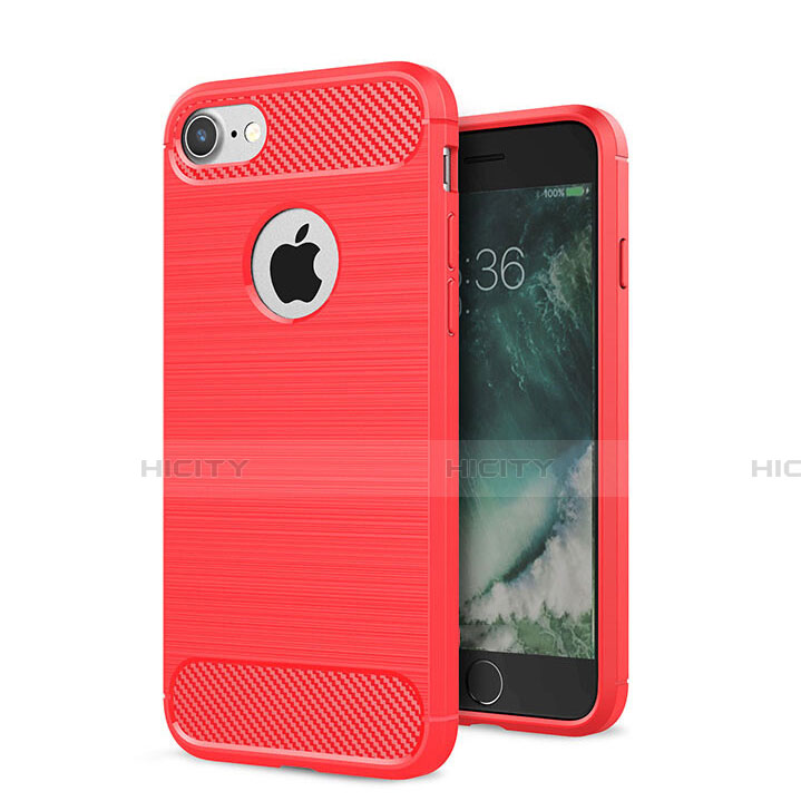Funda Silicona Carcasa Goma Twill S01 para Apple iPhone 7 Rojo