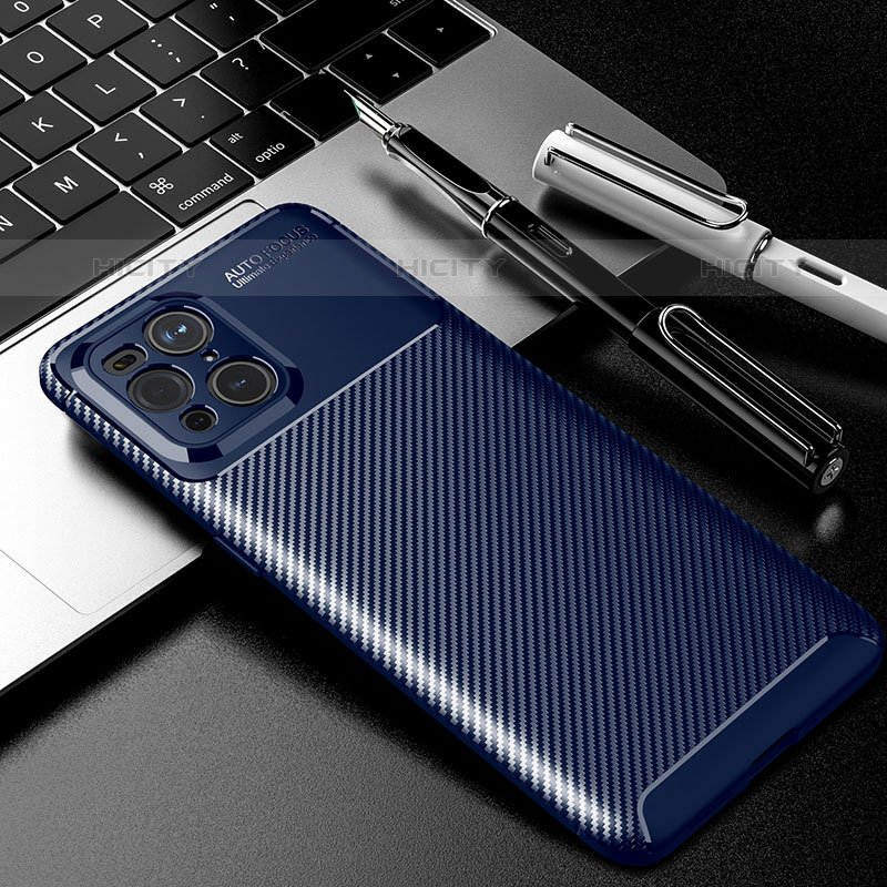 Funda Silicona Carcasa Goma Twill S01 para Oppo Find X3 Pro 5G Azul