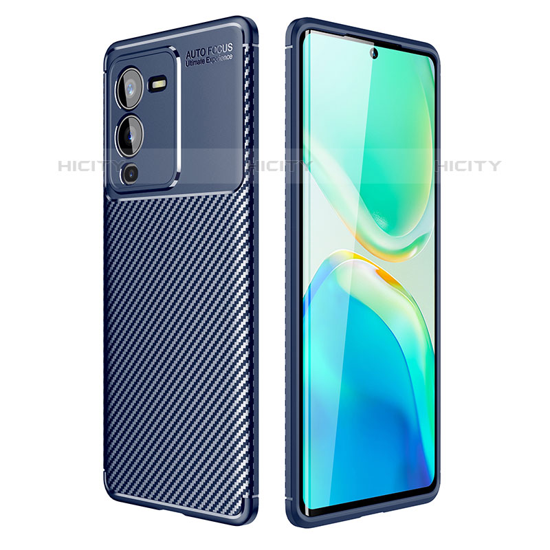 Funda Silicona Carcasa Goma Twill S01 para Vivo V25 Pro 5G Azul