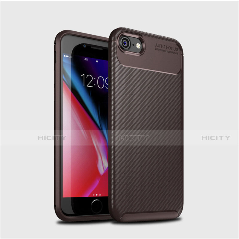 Funda Silicona Carcasa Goma Twill S02 para Apple iPhone 7 Marron