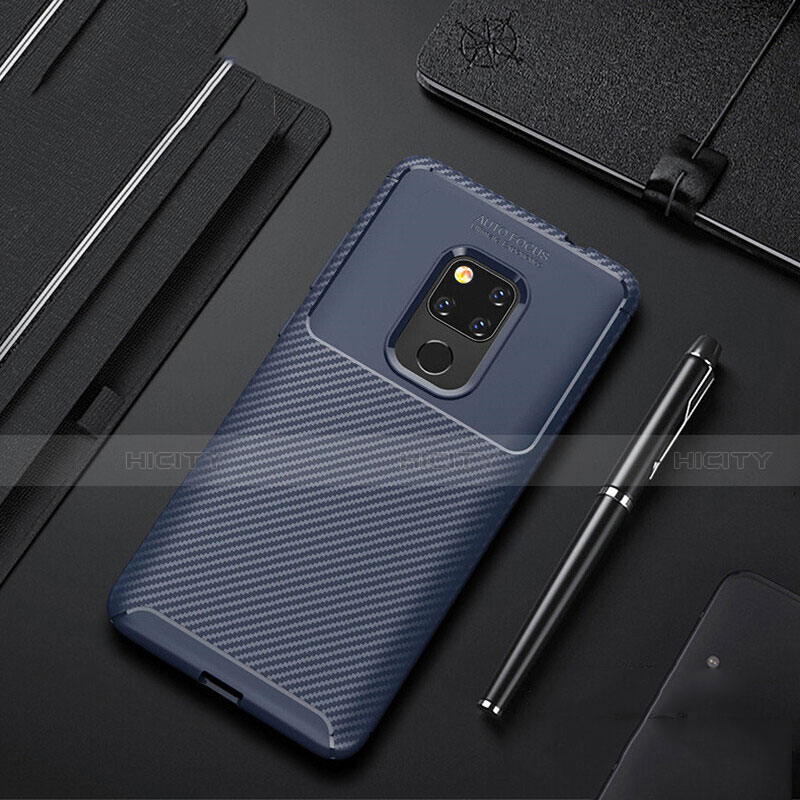 Funda Silicona Carcasa Goma Twill Y01 para Huawei Mate 20 Azul