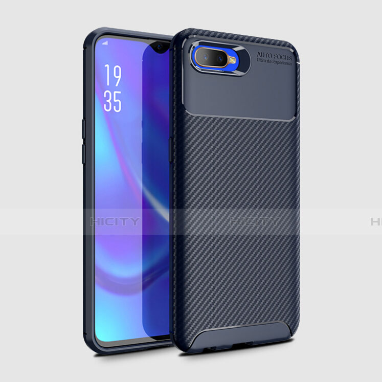 Funda Silicona Carcasa Goma Twill Y01 para Oppo K1 Azul