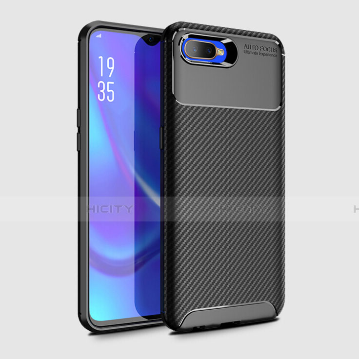 Funda Silicona Carcasa Goma Twill Y01 para Oppo K1 Negro