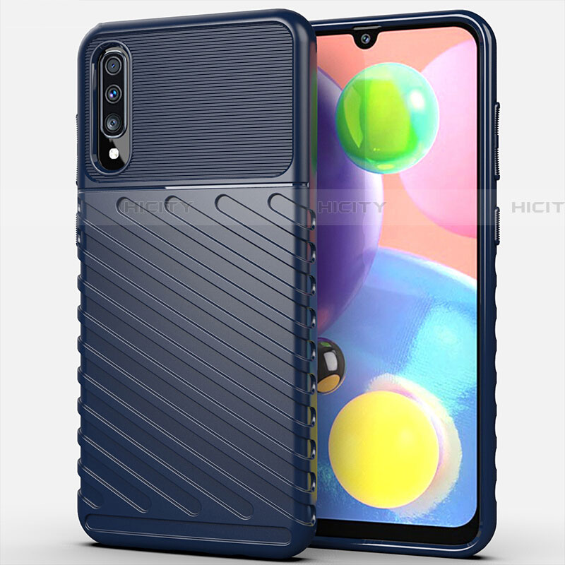 Funda Silicona Carcasa Goma Twill Y01 para Samsung Galaxy A70S Azul