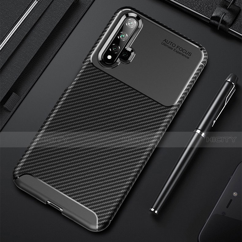 Funda Silicona Carcasa Goma Twill Y02 para Huawei Honor 20 Negro