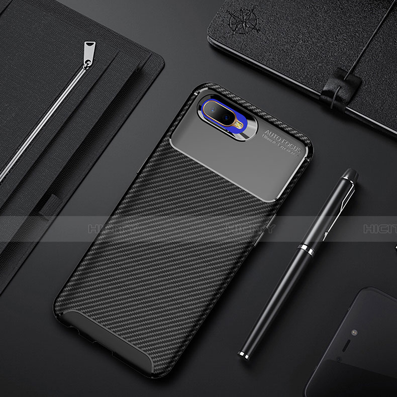 Funda Silicona Carcasa Goma Twill Y02 para Oppo K1 Negro