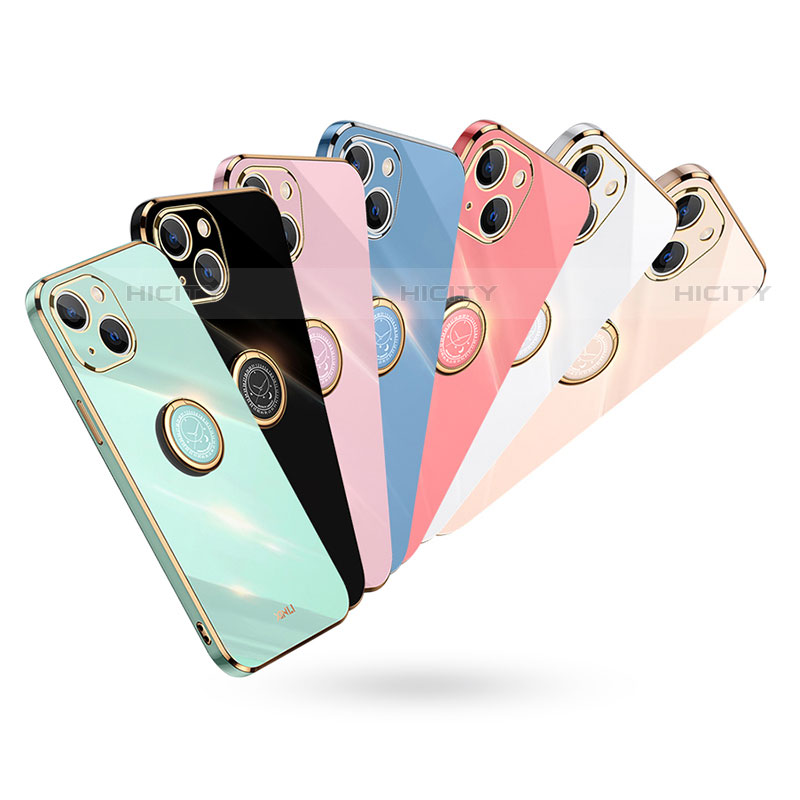 Funda Silicona Carcasa Ultrafina Goma con Anillo de dedo Soporte para Apple iPhone 15