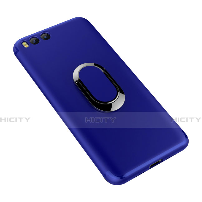 Funda Silicona Carcasa Ultrafina Goma con Anillo de dedo Soporte para Xiaomi Mi 6 Azul