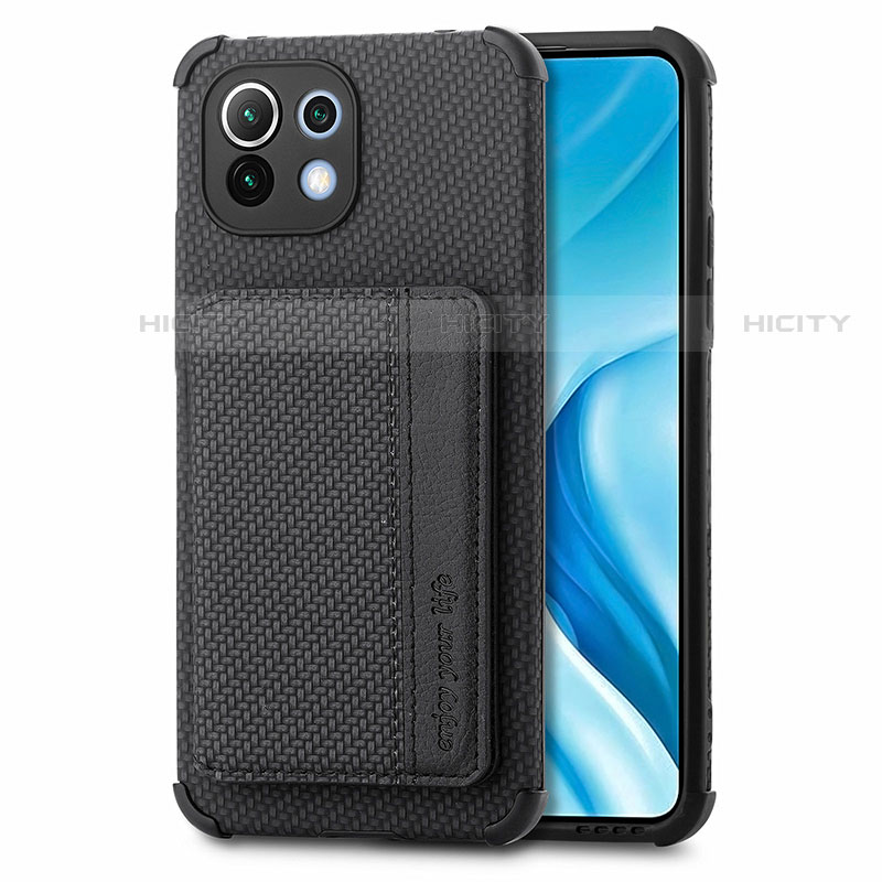 Funda Silicona Carcasa Ultrafina Goma con Magnetico A04 para Xiaomi Mi 11 5G Negro