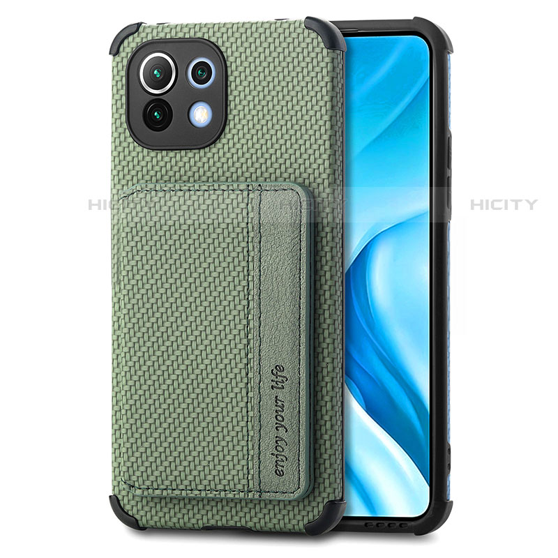 Funda Silicona Carcasa Ultrafina Goma con Magnetico A04 para Xiaomi Mi 11 5G Verde