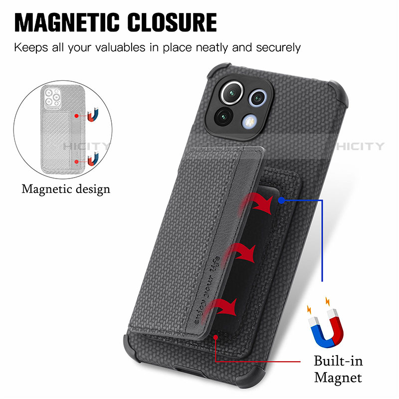 Funda Silicona Carcasa Ultrafina Goma con Magnetico A04 para Xiaomi Mi 11 Lite 4G