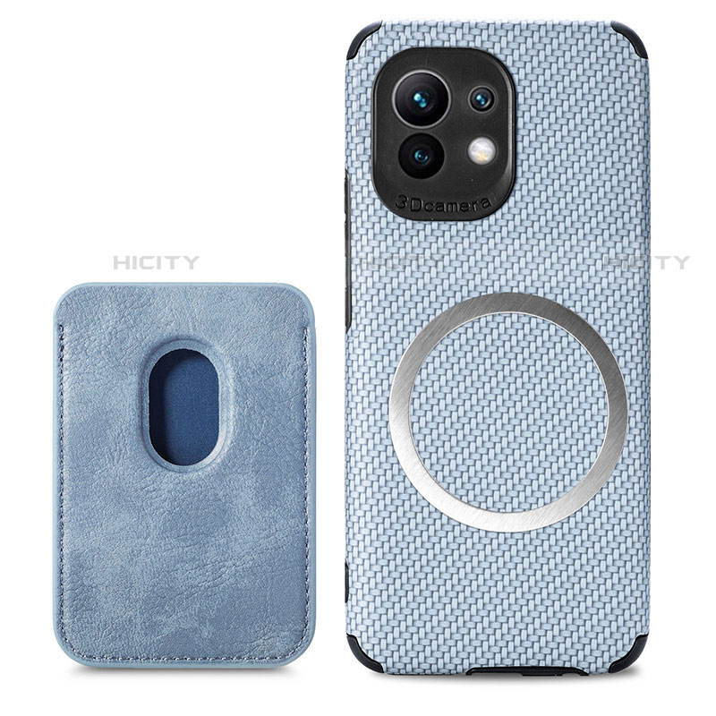 Funda Silicona Carcasa Ultrafina Goma con Magnetico A05 para Xiaomi Mi 11 5G Azul